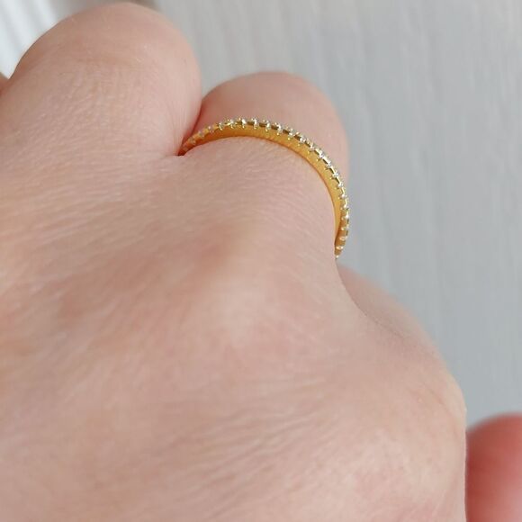14K Gold Plated Sterling Silver Band Ring - Picture 7 of 10